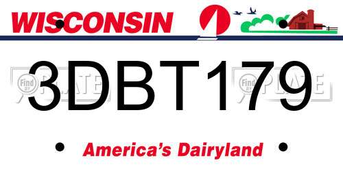 3DBT179 Wisconsin License Plate