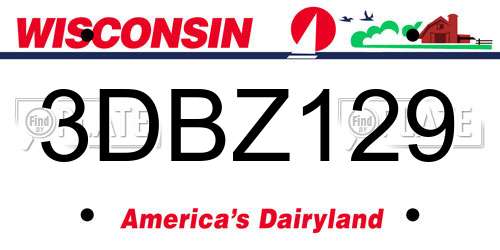 3DBZ129 Wisconsin License Plate
