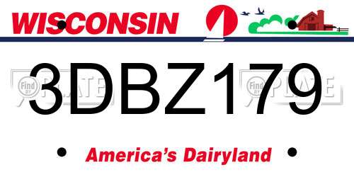 3DBZ179 Wisconsin License Plate