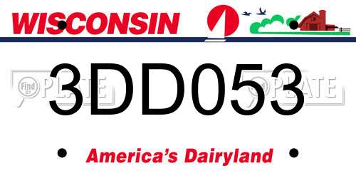 3DD053 Wisconsin License Plate