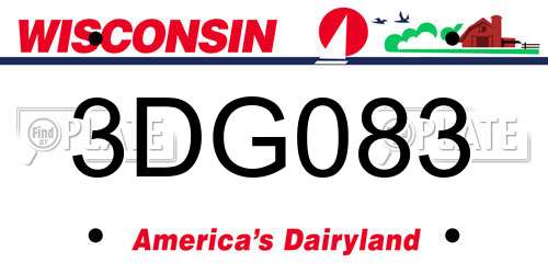 3DG083 Wisconsin License Plate
