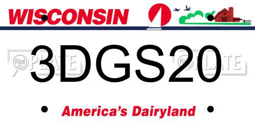 3DGS20 Wisconsin License Plate