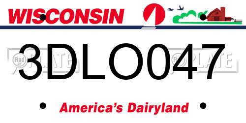 3DLO047 Wisconsin License Plate