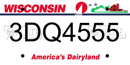 3DQ4555 Wisconsin License Plate