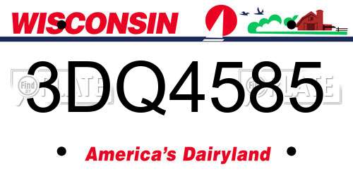 3DQ4585 Wisconsin License Plate