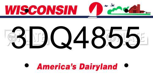 3DQ4855 Wisconsin License Plate