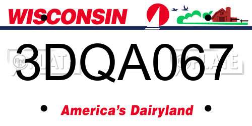 3DQA067 Wisconsin License Plate