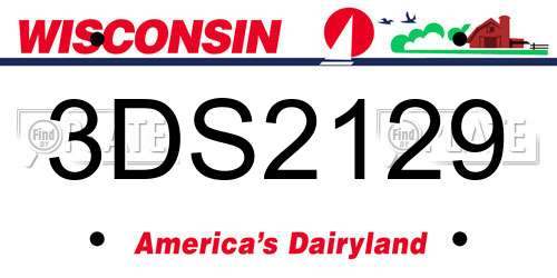 3DS2129 Wisconsin License Plate