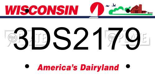 3DS2179 Wisconsin License Plate