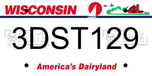 3DST129 Wisconsin License Plate