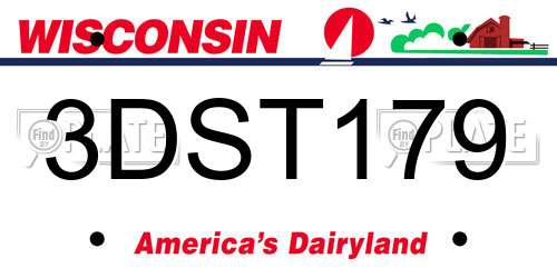3DST179 Wisconsin License Plate