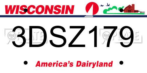 3DSZ179 Wisconsin License Plate