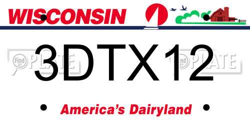 3DTX12 Wisconsin License Plate