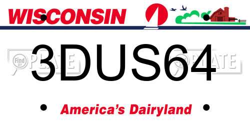 3DUS64 Wisconsin License Plate