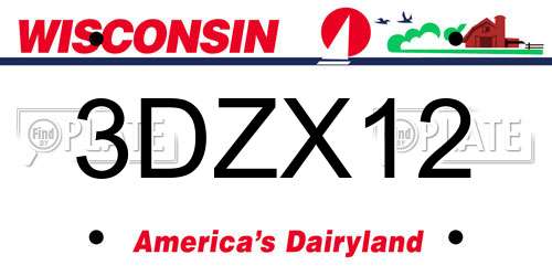 3DZX12 Wisconsin License Plate