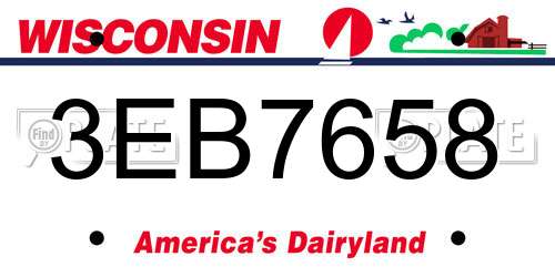 3EB7658 Wisconsin License Plate