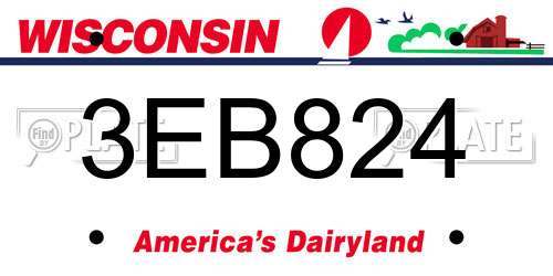 3EB824 Wisconsin License Plate