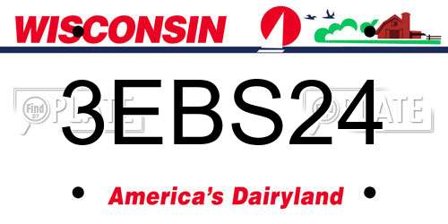 3EBS24 Wisconsin License Plate