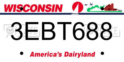 3EBT688 Wisconsin License Plate