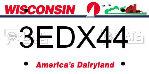 3EDX44 Wisconsin License Plate