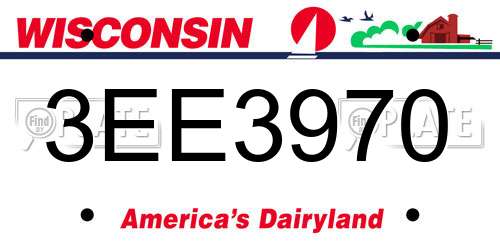 3EE3970 Wisconsin License Plate