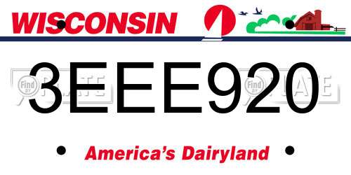 3EEE920 Wisconsin License Plate
