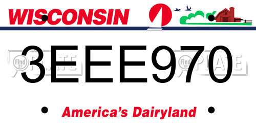 3EEE970 Wisconsin License Plate