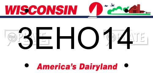3EHO14 Wisconsin License Plate