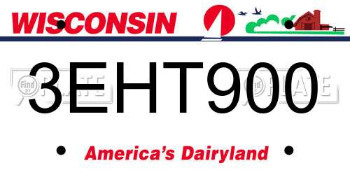 3EHT900 Wisconsin License Plate