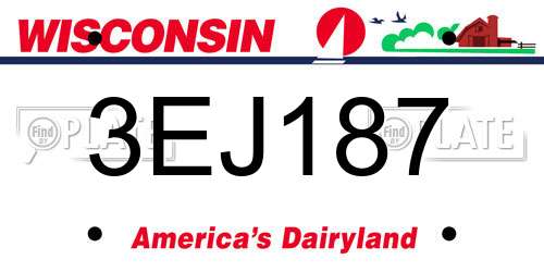 3EJ187 Wisconsin License Plate