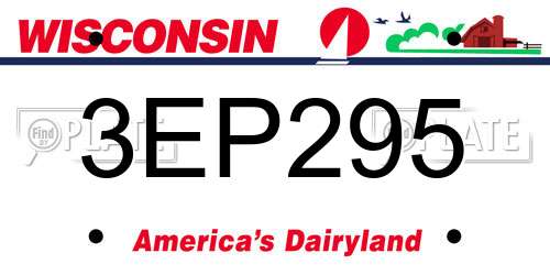 3EP295 Wisconsin License Plate