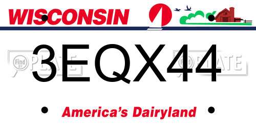 3EQX44 Wisconsin License Plate