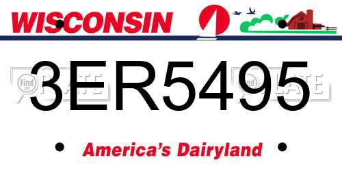 3ER5495 Wisconsin License Plate