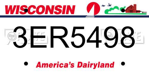 3ER5498 Wisconsin License Plate