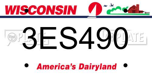 3ES490 Wisconsin License Plate