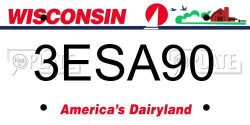 3ESA90 Wisconsin License Plate