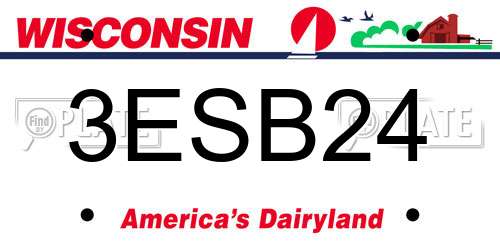 3ESB24 Wisconsin License Plate