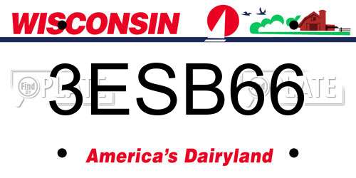 3ESB66 Wisconsin License Plate
