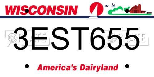 3EST655 Wisconsin License Plate