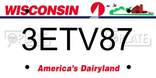 3ETV87 Wisconsin License Plate