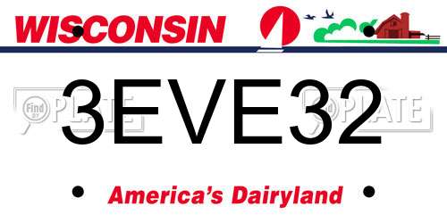 3EVE32 Wisconsin License Plate