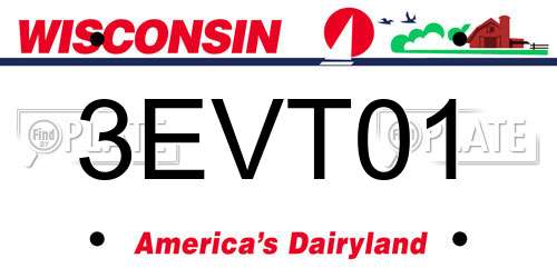 3EVT01 Wisconsin License Plate