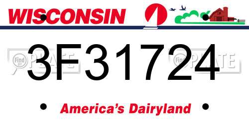 3F31724 Wisconsin License Plate