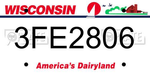 3FE2806 Wisconsin License Plate