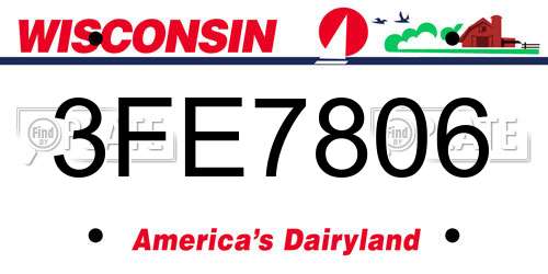 3FE7806 Wisconsin License Plate