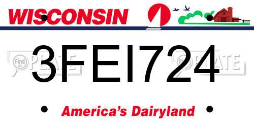 3FEI724 Wisconsin License Plate