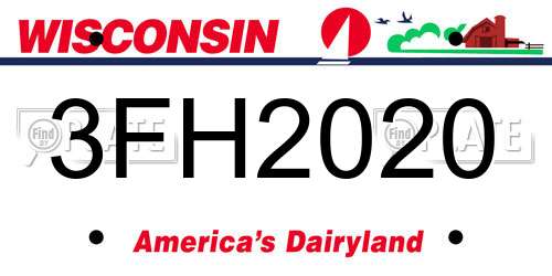 3FH2020 Wisconsin License Plate
