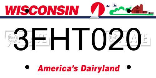 3FHT020 Wisconsin License Plate