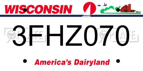 3FHZ070 Wisconsin License Plate