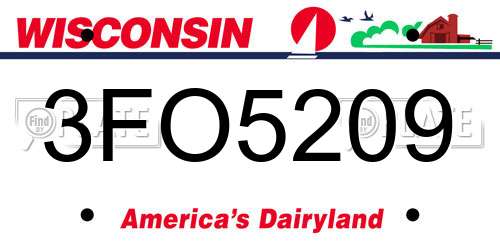 3FO5209 Wisconsin License Plate